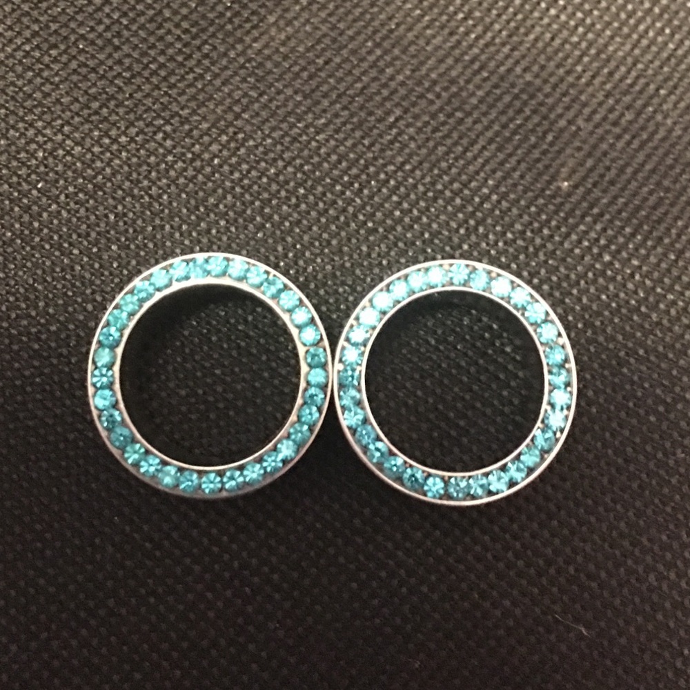 SOLD 5/8ths Tunnels with Turquoise gems